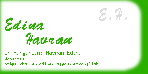 edina havran business card